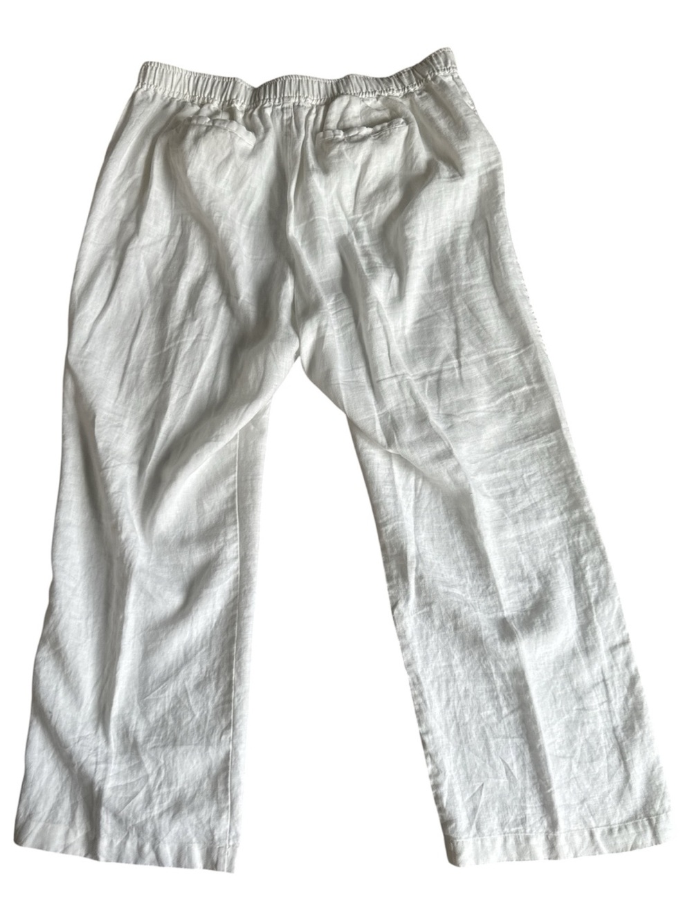 Vince Camuto Linen Wide-Leg Pants White XL Pull On Drawstring Lagenlook Boho - Picture 3 of 12